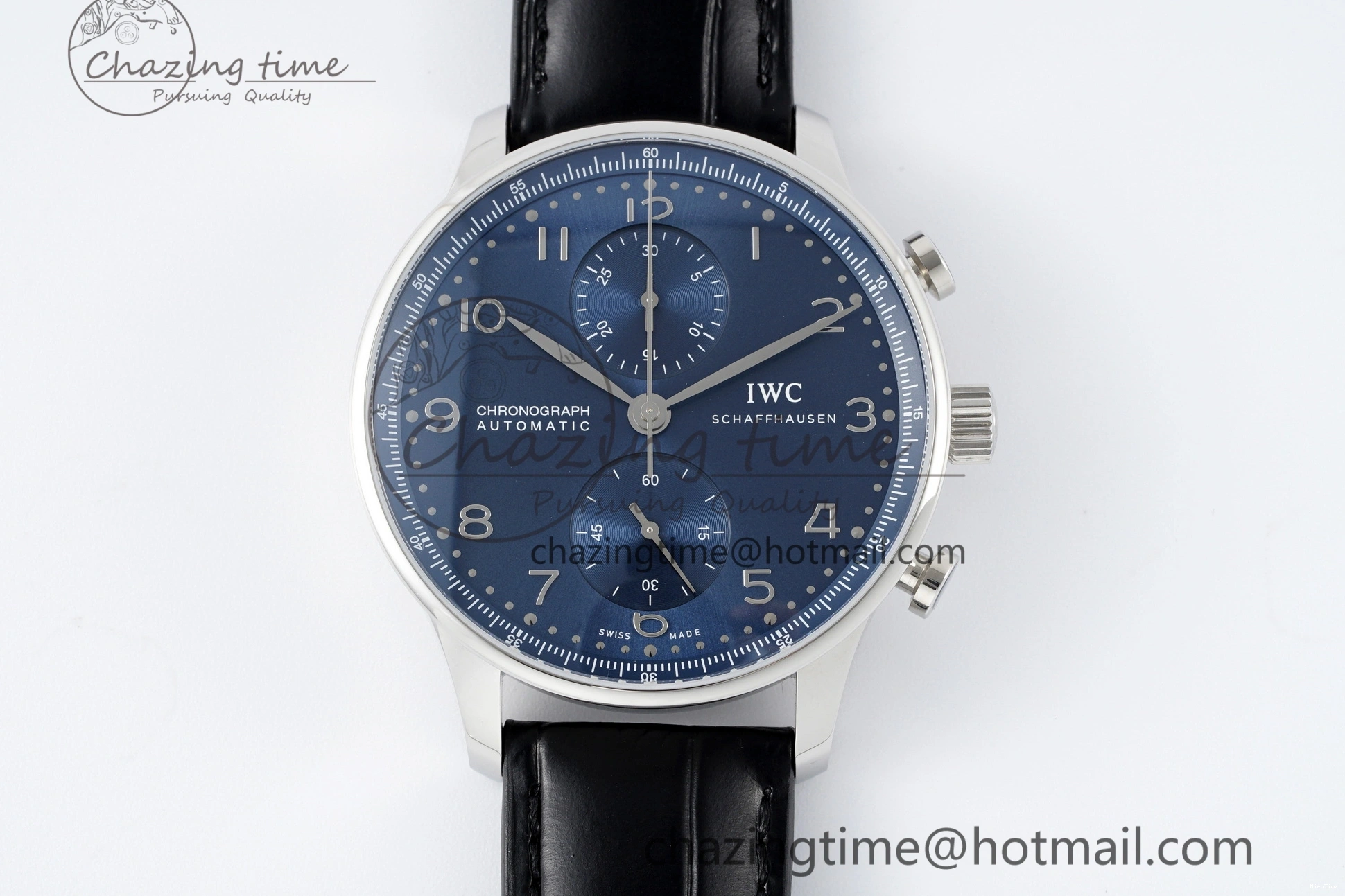 MIROTIME 1230 Portuguese Chrono IW3716 RSF 1:1 Best Edition Blue Dial on Black Leather Strap A RelaxedFit 7045